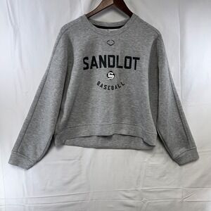 Evoshield Sandlot Baseball Sweatshirt Women Large Gray Cropped Athletic